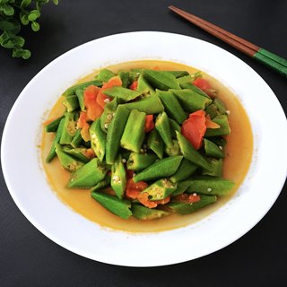 西红柿炒秋葵
