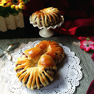 豆沙花面包