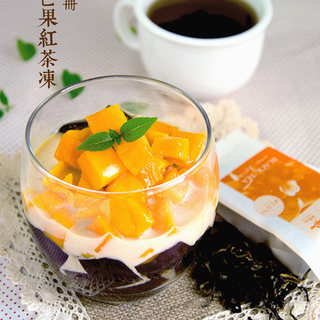 夏天的味道【椰汁芒果红茶冻】
