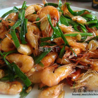 韭菜炒河虾