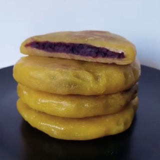 紫薯馅南瓜饼