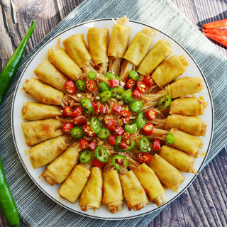 麻辣豆皮金针菇卷