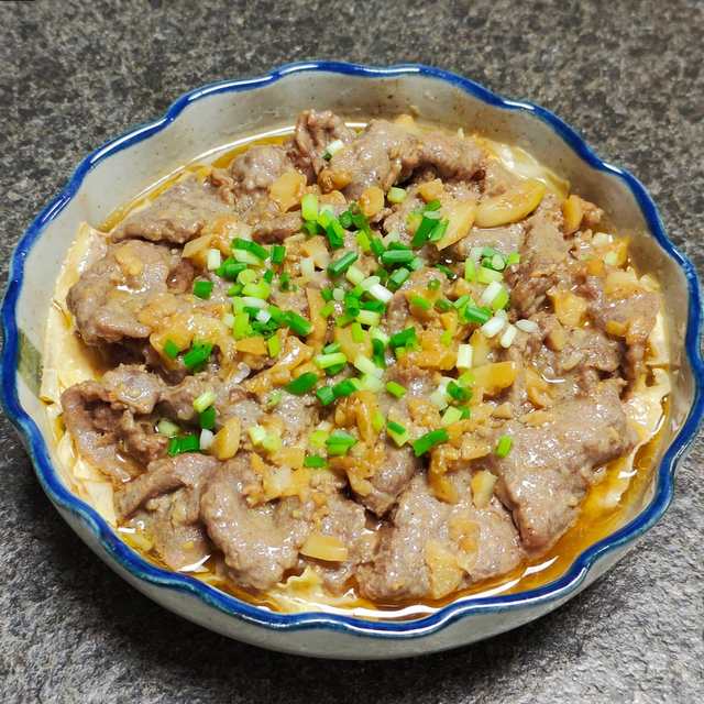 沙茶牛肉蒸腐竹