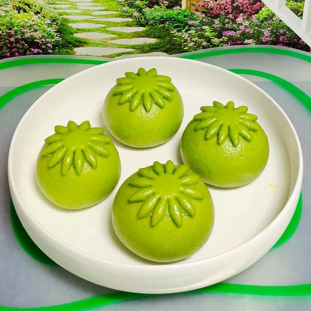 菠菜花样馒头