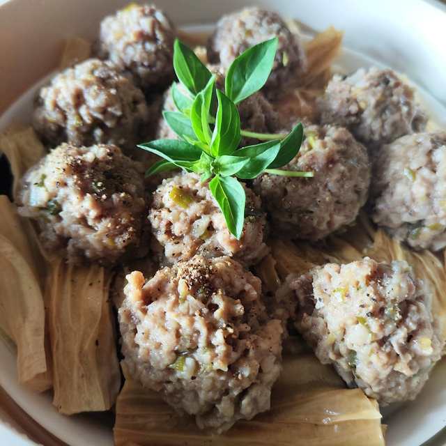 腐竹蒸莲藕牛肉丸