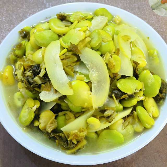 咸菜蚕豆肉煮夜开花