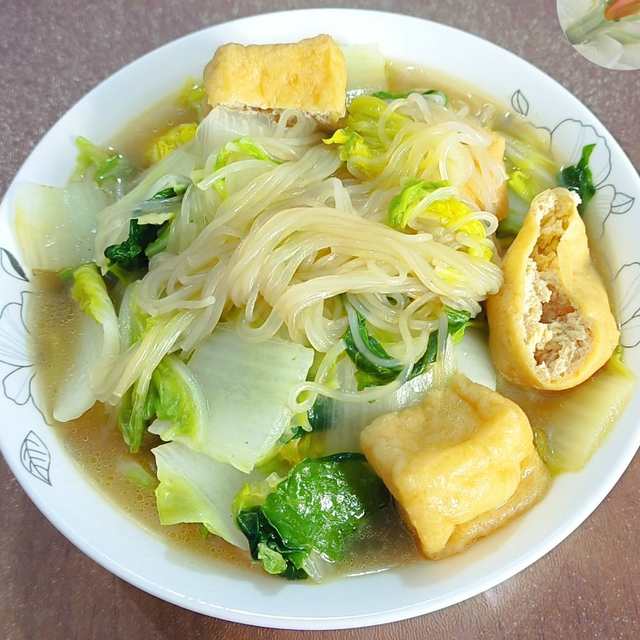油豆腐五号菜煮魔芋粉丝